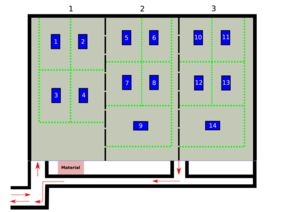 Grafik: Hallenplan Corona